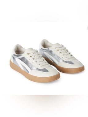 Madden NYC Women's Cream and Silver Casual Sneakers Size 8